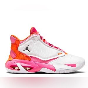 Jordan Max Aura 4 - White Safety Orange Pinksicle - Youth size 4